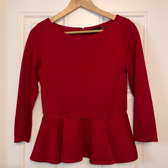 Alice + Olivia Patty Peplum Poppy Top - Picture 2 of 7